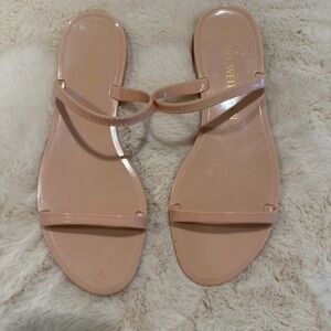 STUART WEITZMAN Nude Beige Sawyer Jelly Sandals Sz 8